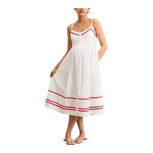 Hatch White Dress with Red Accents